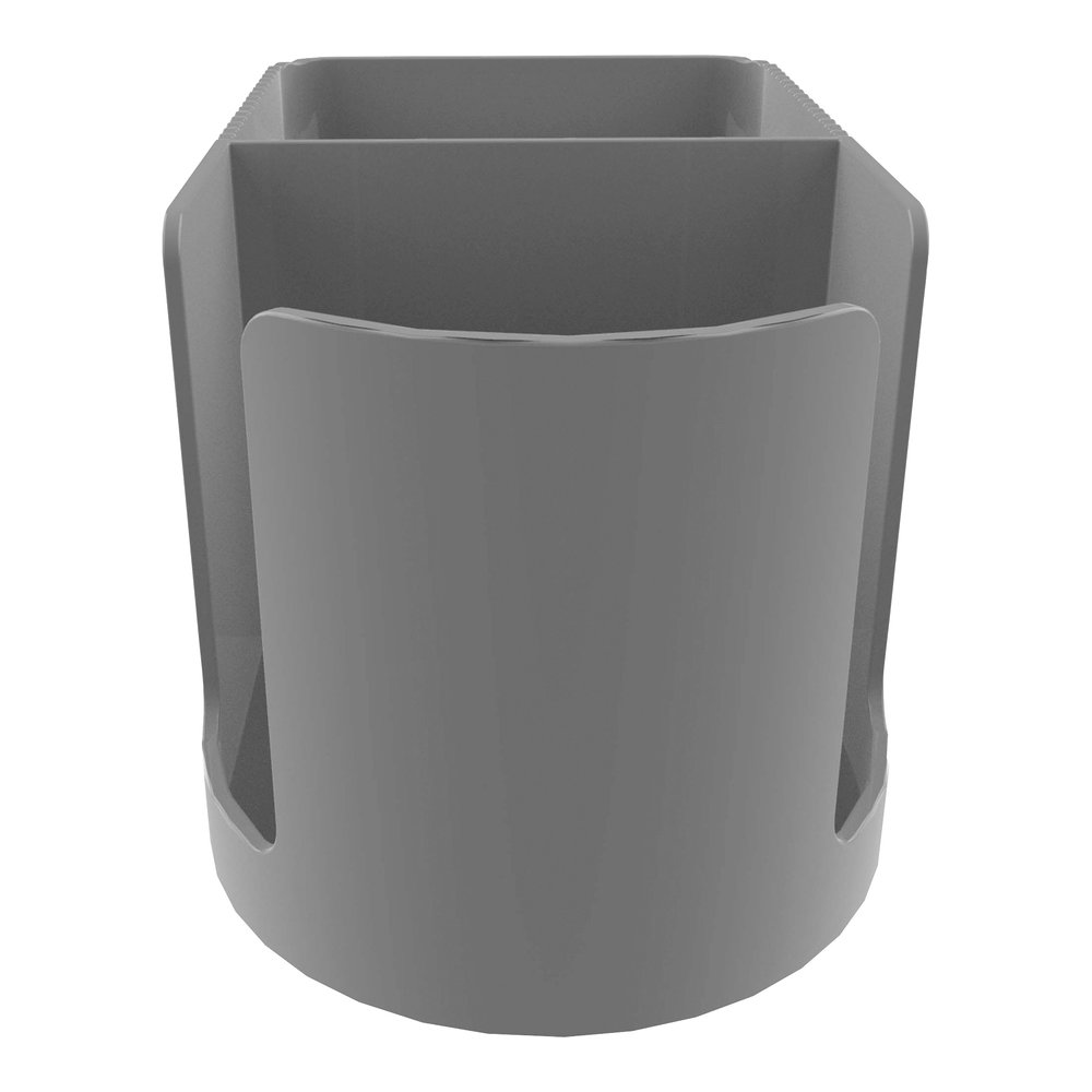 Deflecto Standing Desk Cup Holder - 3.54" Height x 3.94" Width x 7.04" Depth - Cup Holder, Durable, Spill Resistant, Portable, Spring Loaded - Gray - Acrylonitrile Butadiene Styrene (ABS) - 1 Each. Picture 3
