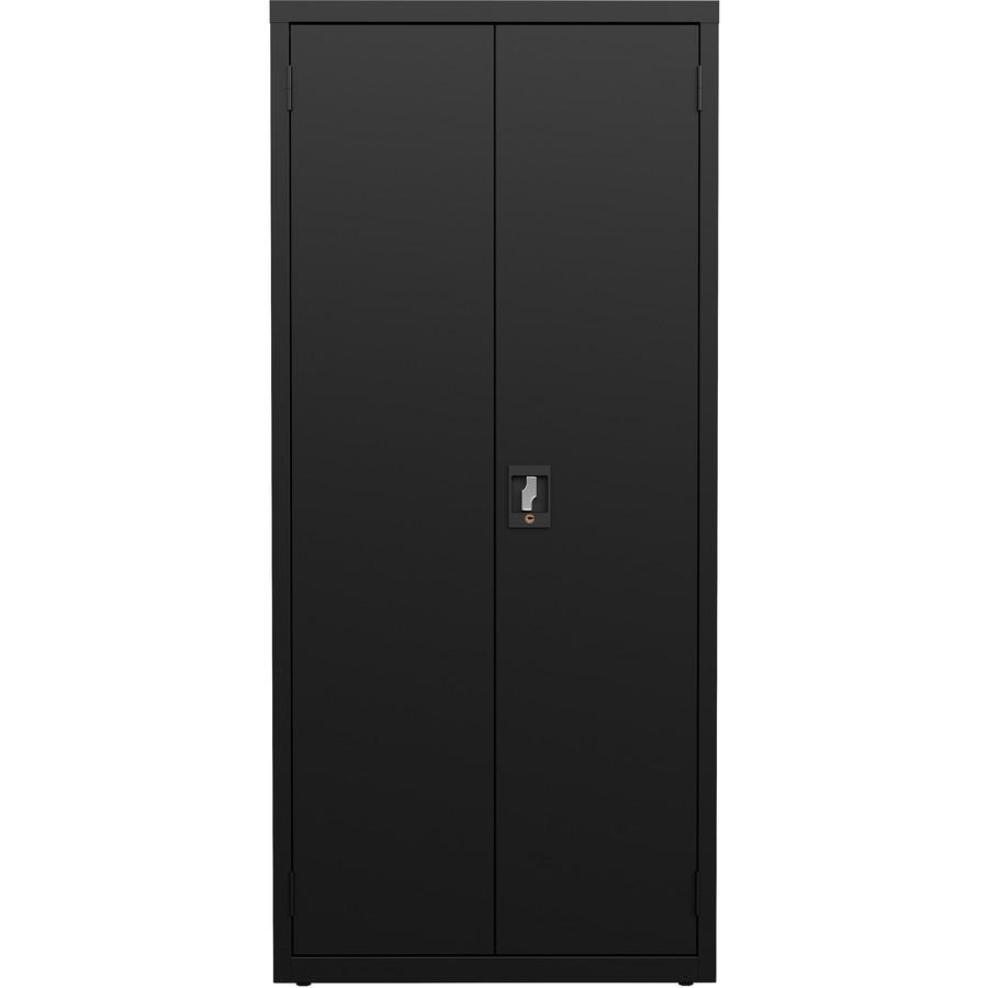 Lorell Fortress Series Slimline Storage Cabinet - 30" Width x 15" Depth x 66" Height - 4 x Shelf(ves) - 720 lb Load Capacity - Durable, Welded, Nonporous Surface, Recessed Handle, Removable Lock, Lock. Picture 7