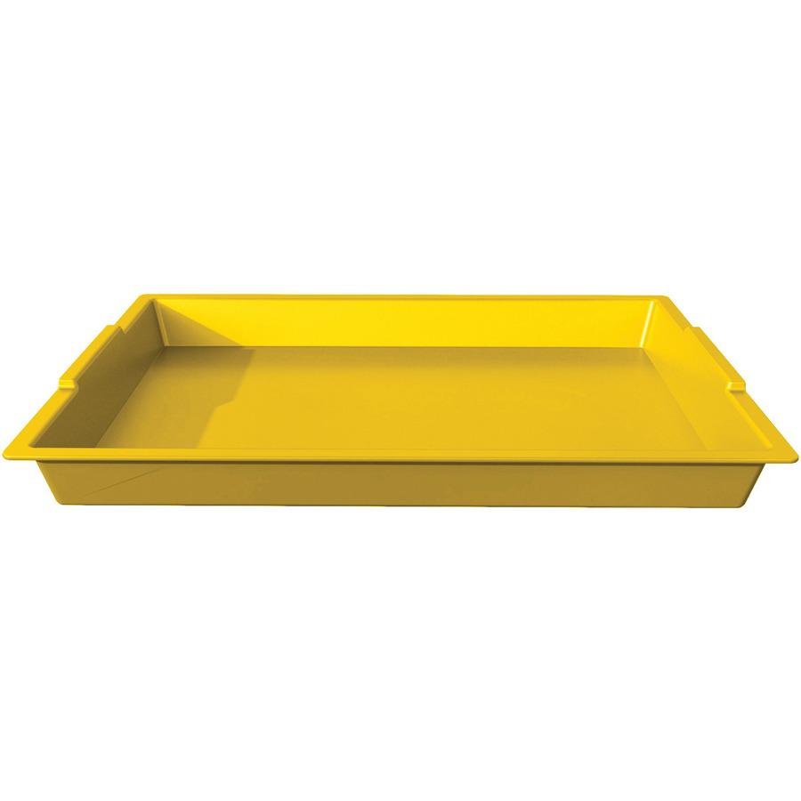Deflecto Antimicrobial Finger Paint Tray - Painting - 1.83" Height x 16.04" Width x 12.07" Depth - Yellow - Polypropylene, Plastic - 1 Each. Picture 4
