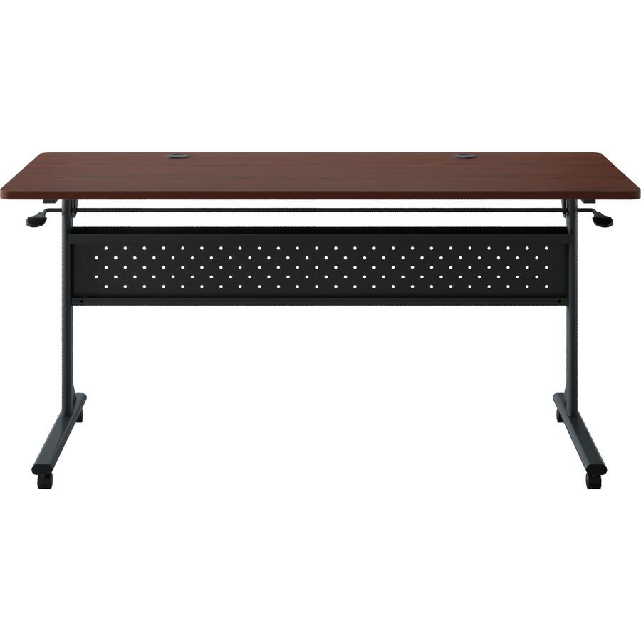 Lorell Shift 2.0 Flip and Nesting Mobile Table - Laminated Rectangle Top - 198 lb Capacity - 60" Table Top Length x 24" Table Top Width x 1" Table Top Thickness - 29.50" Height - Assembly Required - M. Picture 6
