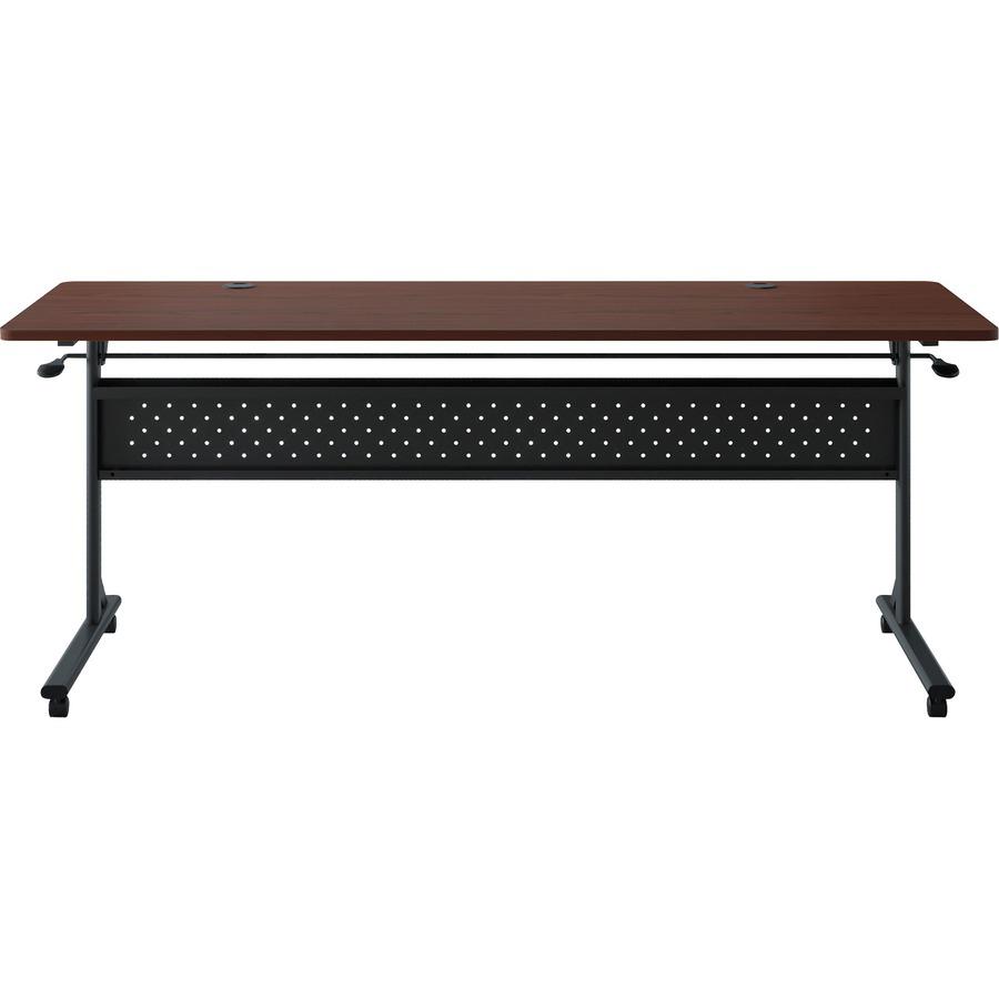 Lorell Shift 2.0 Flip and Nesting Mobile Table - Laminated Rectangle Top - 198 lb Capacity - 72" Table Top Length x 24" Table Top Width x 1" Table Top Thickness - 29.50" Height - Assembly Required - M. Picture 6