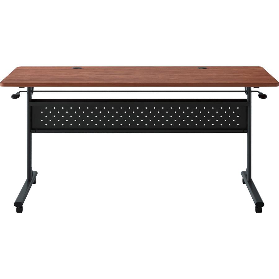 Lorell Shift 2.0 Flip and Nesting Mobile Table - Laminated Rectangle Top - 198 lb Capacity - 60" Table Top Length x 24" Table Top Width x 1" Table Top Thickness - 29.50" Height - Assembly Required - C. Picture 6