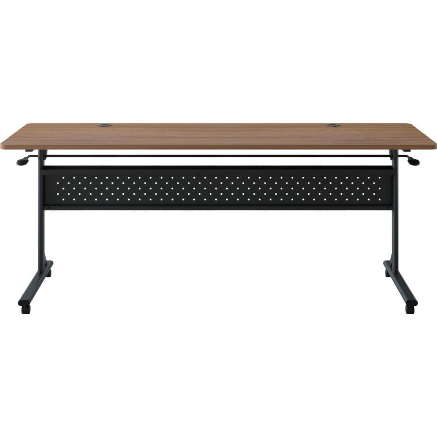 Lorell Shift 2.0 Flip and Nesting Mobile Table - Laminated Rectangle Top - 198 lb Capacity - 72" Table Top Length x 24" Table Top Width x 1" Table Top Thickness - 29.50" Height - Assembly Required - W. Picture 6