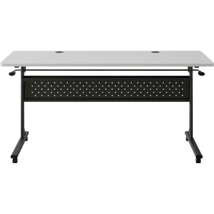 Lorell Shift 2.0 Flip and Nesting Mobile Table - Laminated Rectangle Top - 198 lb Capacity - 60" Table Top Length x 24" Table Top Width x 1" Table Top Thickness - 29.50" Height - Assembly Required - G. Picture 6