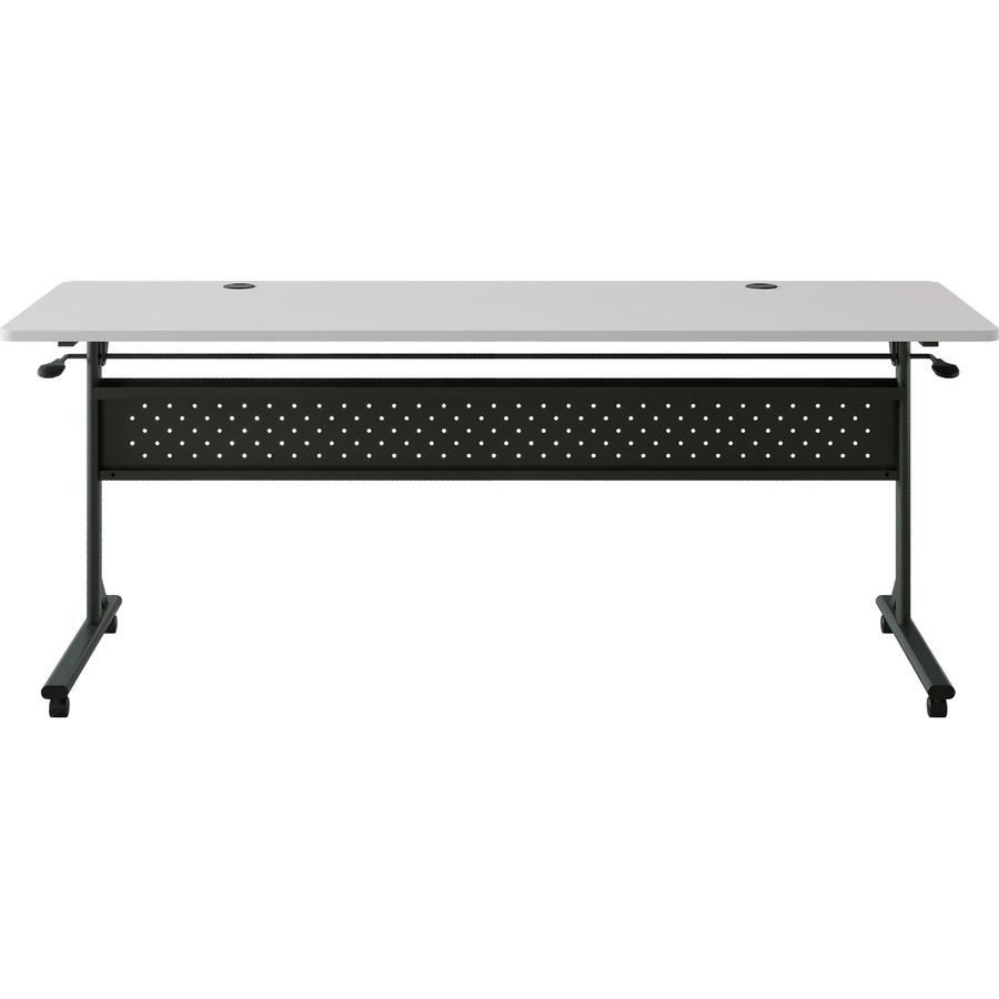 Lorell Shift 2.0 Flip and Nesting Mobile Table - Laminated Rectangle Top - 198 lb Capacity - 72" Table Top Length x 24" Table Top Width x 1" Table Top Thickness - 29.50" Height - Assembly Required - G. Picture 6