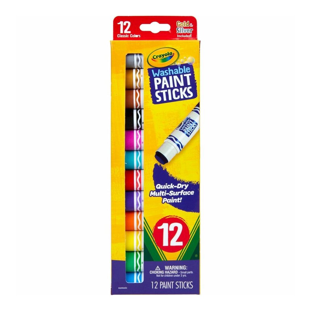 Crayola Project Quick-Dry Paint Sticks - Stick - 12 Color(s) - Assorted - 0.28 fl oz - Washable - 12 / Pack. Picture 2