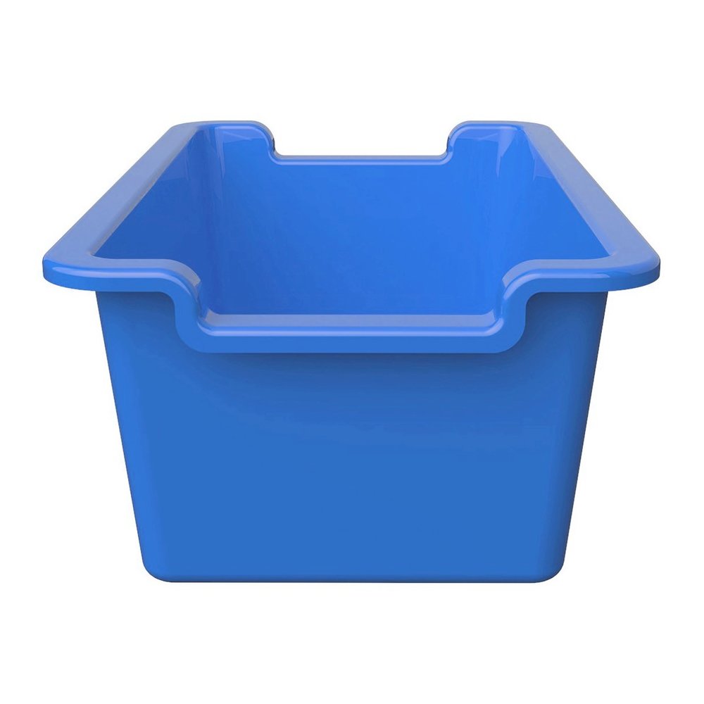 Deflecto Antimicrobial Rectangular Storage Bin - 5.06" Height x 13.24" Width x 8.05" Depth - Antimicrobial, Lightweight, Mold Resistant, Mildew Resistant, Handle, Portable, Stackable - Blue - Polyprop. Picture 3