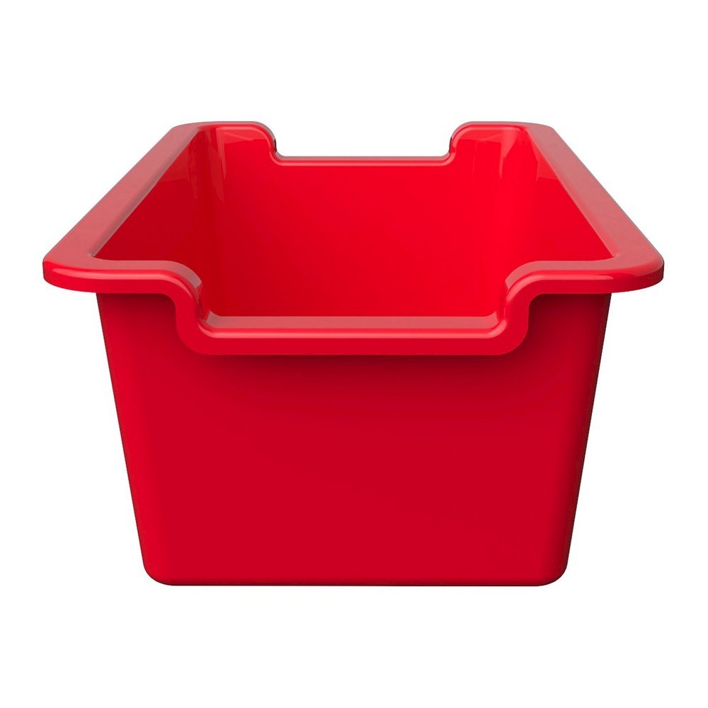 Deflecto Antimicrobial Rectangular Storage Bin - 5.06" Height x 13.24" Width x 8.05" Depth - Antimicrobial, Lightweight, Mold Resistant, Mildew Resistant, Handle, Portable, Stackable - Red - Polypropy. Picture 3
