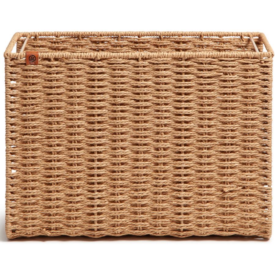 U Brands Woven File Basket - 10.20" Height x 13.80" Width x 7" Depth - Brown - 1 Each. Picture 4