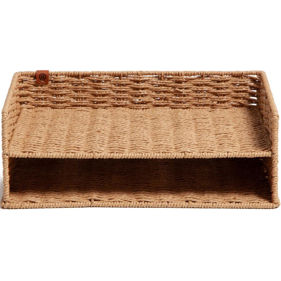 U Brands Woven Paper Tray - 12.60" Height x 9.70" Width x 4.60" Depth - Sturdy - Brown - 1 Each. Picture 4