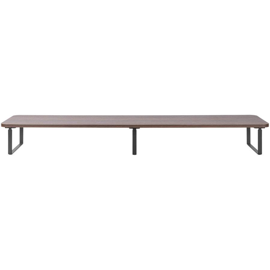 Lorell Quick-Install Monitor Laptop Riser - 4.80" Height x 39.40" Width x 10.20" Depth - Powder Coated - Steel, Particleboard, Silicone - Teak. Picture 4
