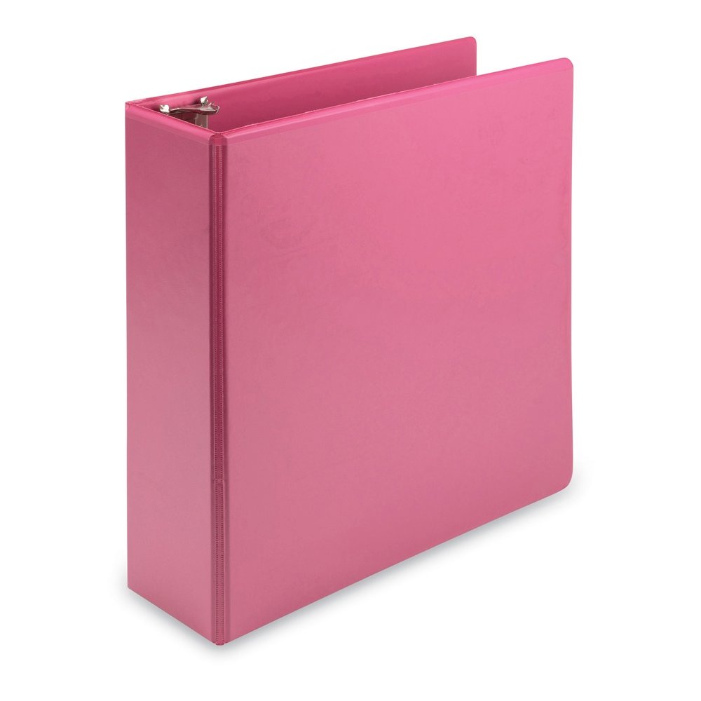 Samsill Earth's Choice Plant-based View Binders - 3" Binder Capacity - Letter - 8 1/2" x 11" Sheet Size - 3 Ring - Fastener: Round Ring - Pocket: 2 - Chipboard, Polypropylene, Plastic - Berry Pink - R. Picture 4