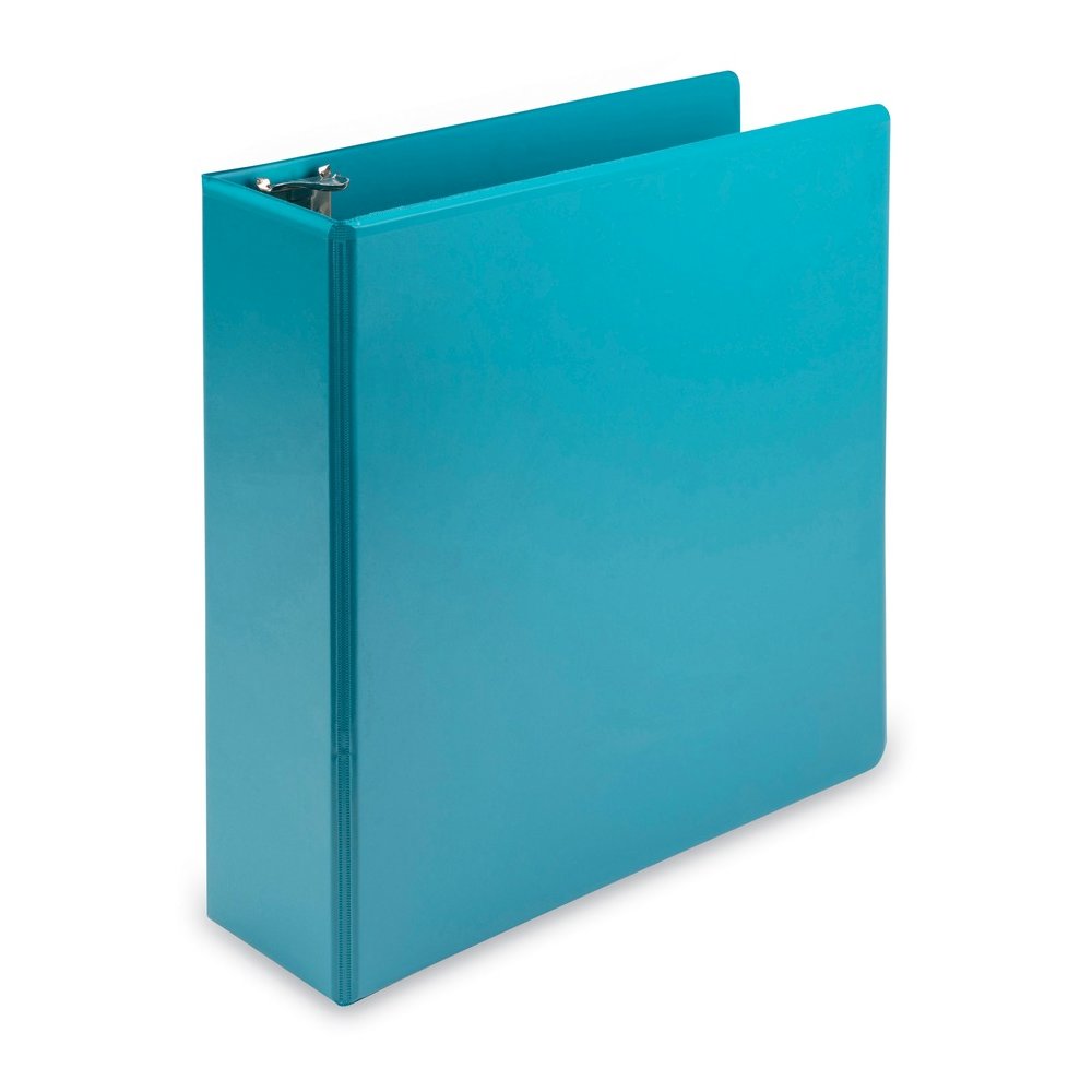 Samsill Earth's Choice Plant-based View Binders - 3" Binder Capacity - Letter - 8 1/2" x 11" Sheet Size - 3 Ring - Fastener: Round Ring - Pocket: 2 - Chipboard, Polypropylene, Plastic - Turquoise - Re. Picture 4
