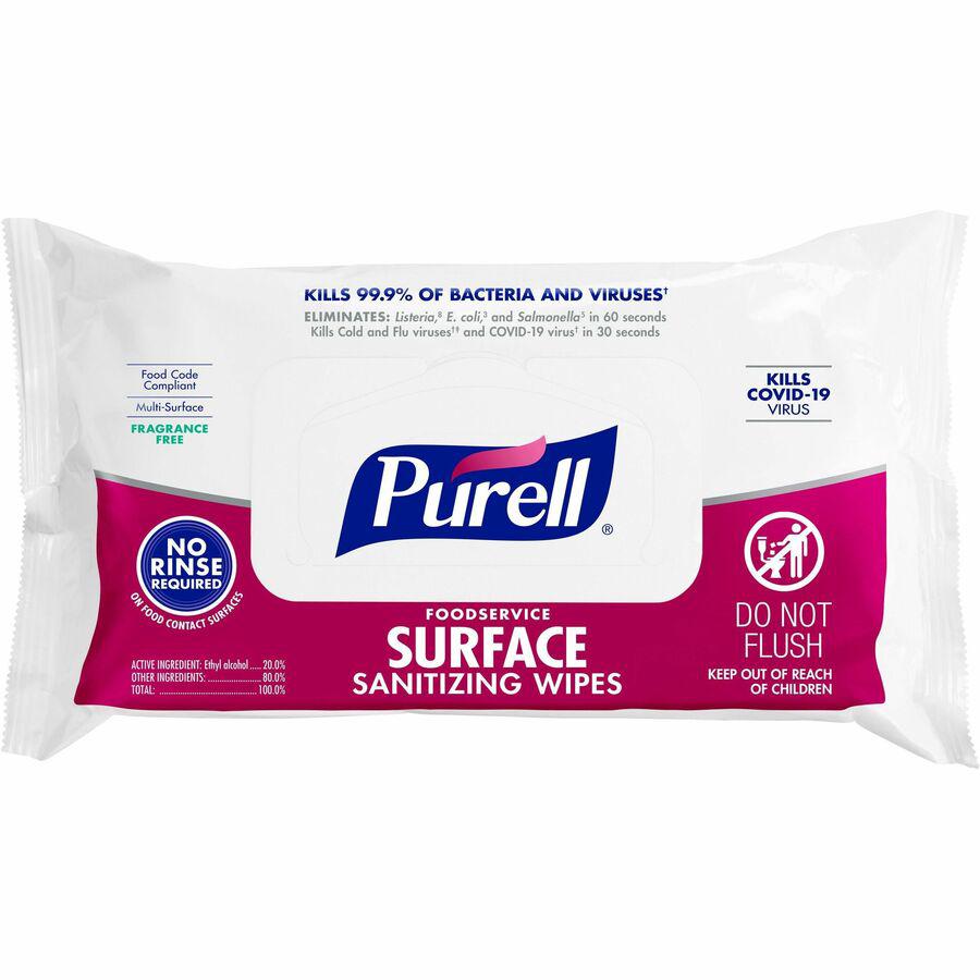 PURELL&reg; Foodservice Surface Sanitizing Wipes - WhitePack - 72/Pack - 12 / Carton. Picture 5