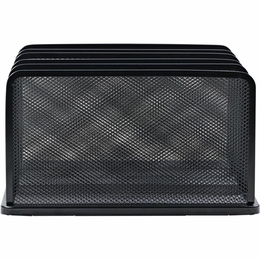 Lorell 5-Tier Letter Tray - 5 Tier(s) - Vertical - Side-loading, Sturdy - Black - Steel Mesh - 1 Each. Picture 4