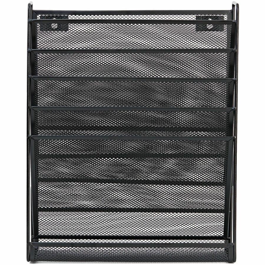 Lorell 5-Pocket Wall File - 5 Pocket(s) - Black - Steel Mesh - 1 Each. Picture 4