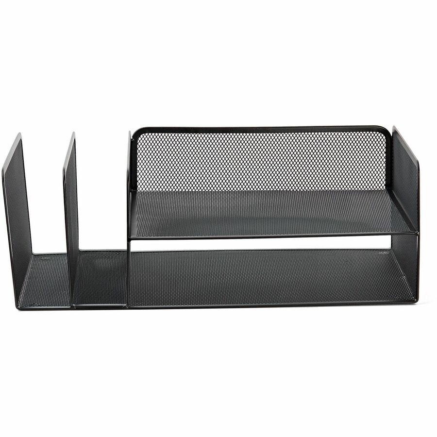 Lorell 4-Tier File Organizer - 4 Tier(s) - Horizontal/Vertical - Desktop - Black - Steel Mesh - 1 Each. Picture 6