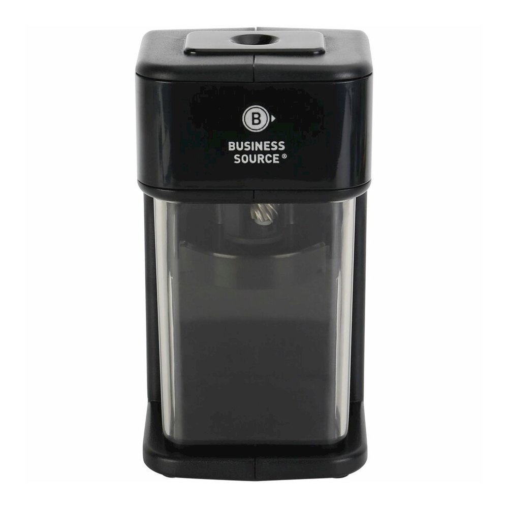 Business Source Electric Pencil Sharpener - Helical - AC Adapter, DC Adapter Powered - Black - 1 Each. Picture 2
