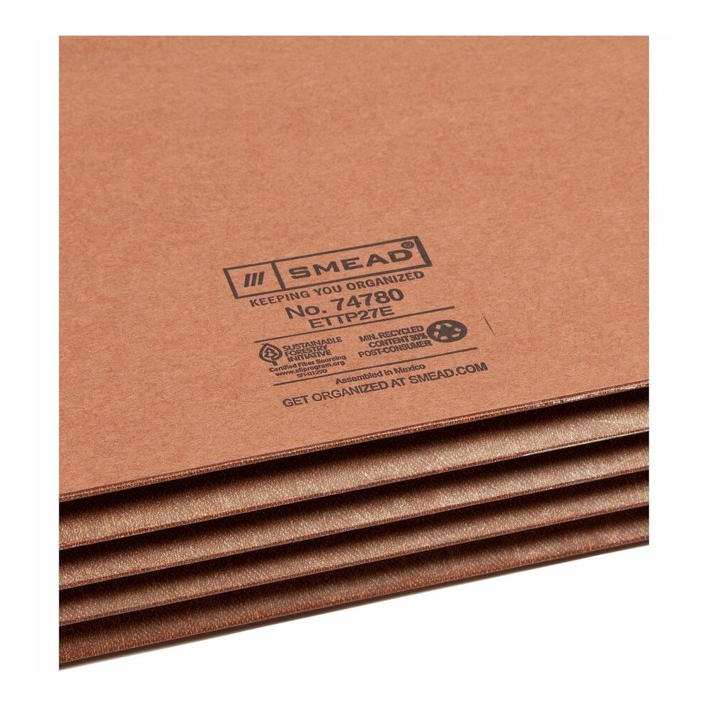 Smead TUFF Straight Tab Cut Legal Yes File Pocket - 8 1/2" x 14" - 3 1/2" Expansion - 16.5 pt. - 2 Plys - Redrope - Rip Resistant, Tear Resistant, Reinforced Tab, Heavyweight Cover - 30% Recycled - 10. Picture 2