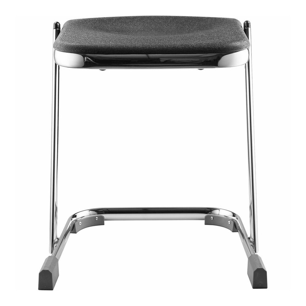 National Public Seating 6600 Series Elephant Z-Stool - Black Seat Color - Polypropylene Seat Material - Chrome Frame Color - Steel Frame Material - Sled, U-Style Base - Thermoplastic Polyurethane (TPU. Picture 4