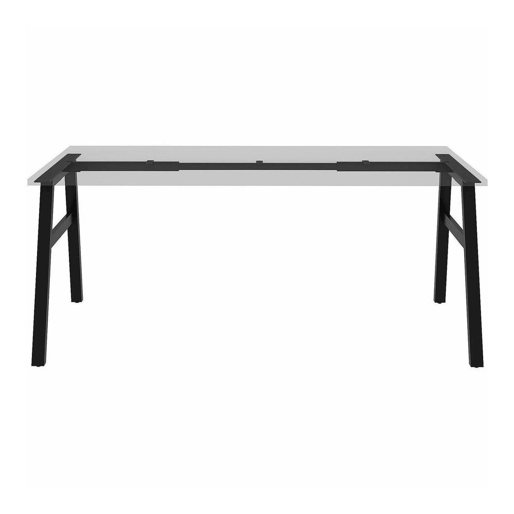 Lorell Table Base - Powder Coated A-shaped, Black Base - 28.50" Height x 71.60" Width x 29.10" Depth - Metal Base Material - 1 Each. Picture 2
