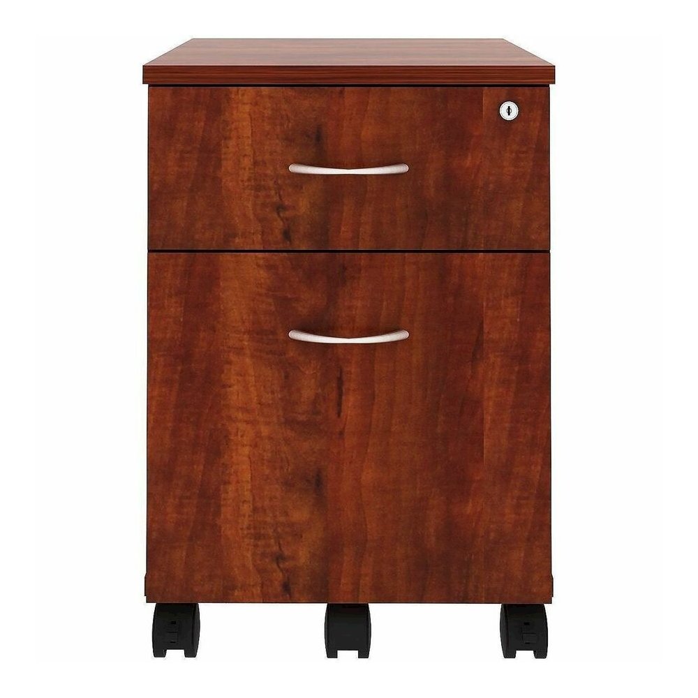 Lorell File Cabinet - for File, Box - Mobility - Cherry. Picture 2