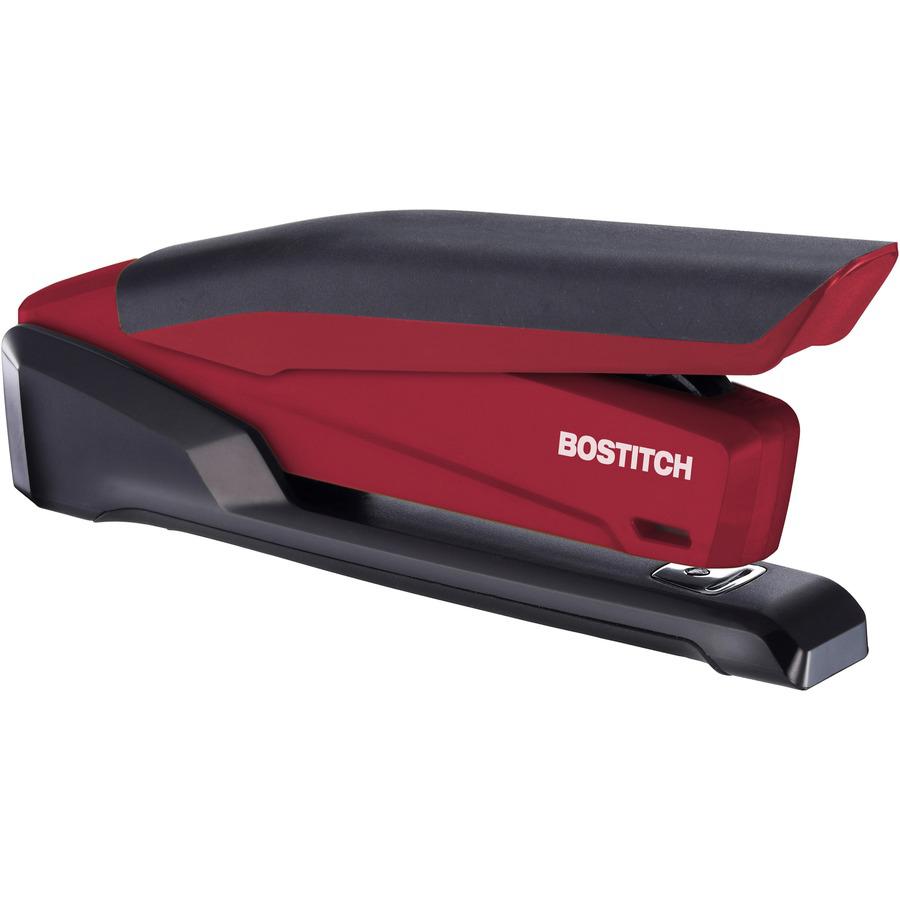Bostitch InPower Spring-Powered Antimicrobial Desktop Stapler - Staples Upto 20 Sheet - Holds Upto 210 Staple - Full Strip - 4.50" Throat Depth - Red - Rubber - 1 Each. Picture 4