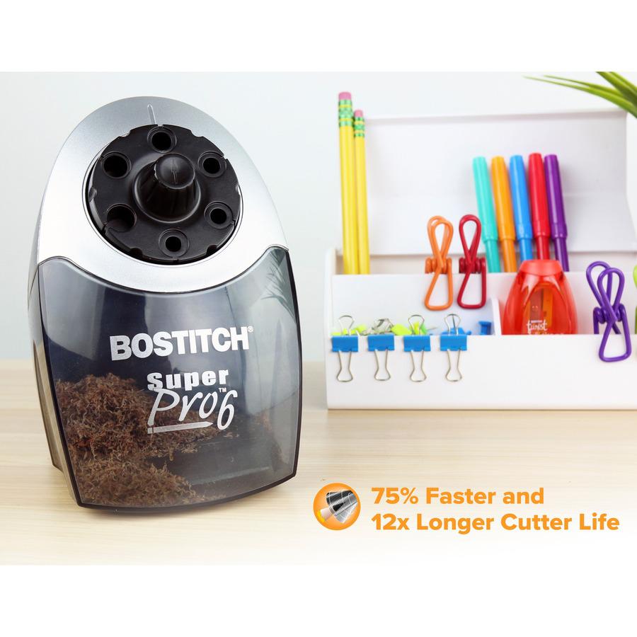 Bostitch Super Pro 6 Commercial Pencil Sharpener - Desktop - 6 Hole(s) - 7.5" Height x 5" Width x 9" Depth - Gray, Black - 1 Each. Picture 5
