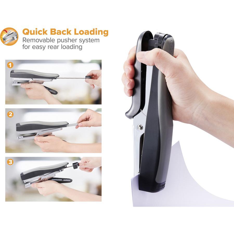 Bostitch Standard Plier Stapler - 20 of 20lb Paper Sheets Capacity - 210 Staple Capacity - Full Strip - 1/4" Staple Size - 1 Each - Black, Gray. Picture 4