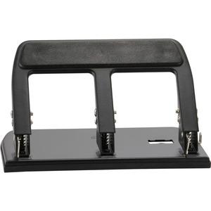 Officemate Heavy-duty 3-hole Punch with Padded Handle - 3 Punch Head(s) - 40 Sheet of 20lb Paper - 9/32" Punch Size - Silver. Picture 4