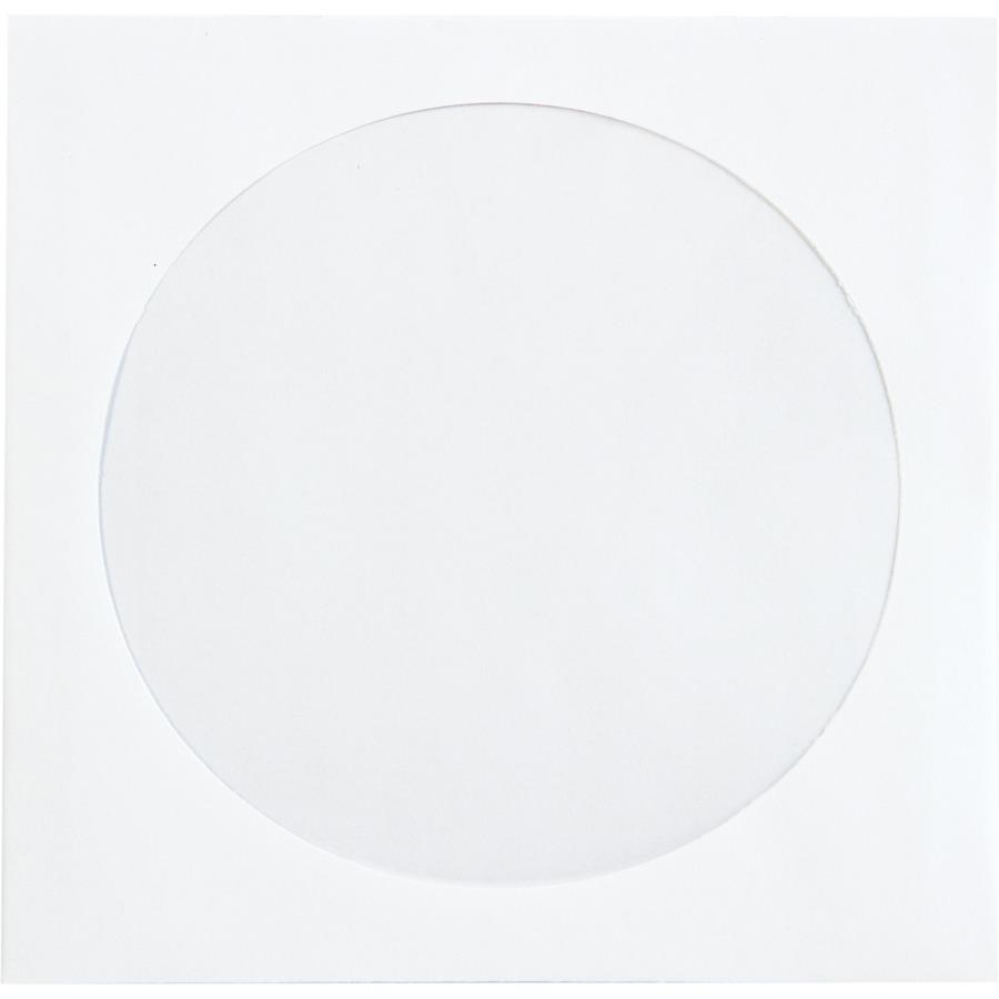 Quality Park Paper CD/DVD Sleeves - CD/DVD - 5" Width x 4 7/8" Length - 24 lb - White - Wove - 100 / Box. Picture 5