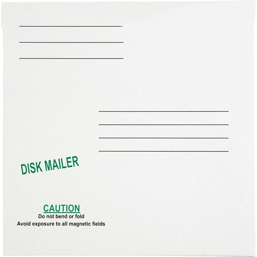 Quality Park 5 1/4" Economy Disk Mailers - Disc/Diskette - 6" Width x 5 7/8" Length - White - Paperboard - 10 / Pack. Picture 5