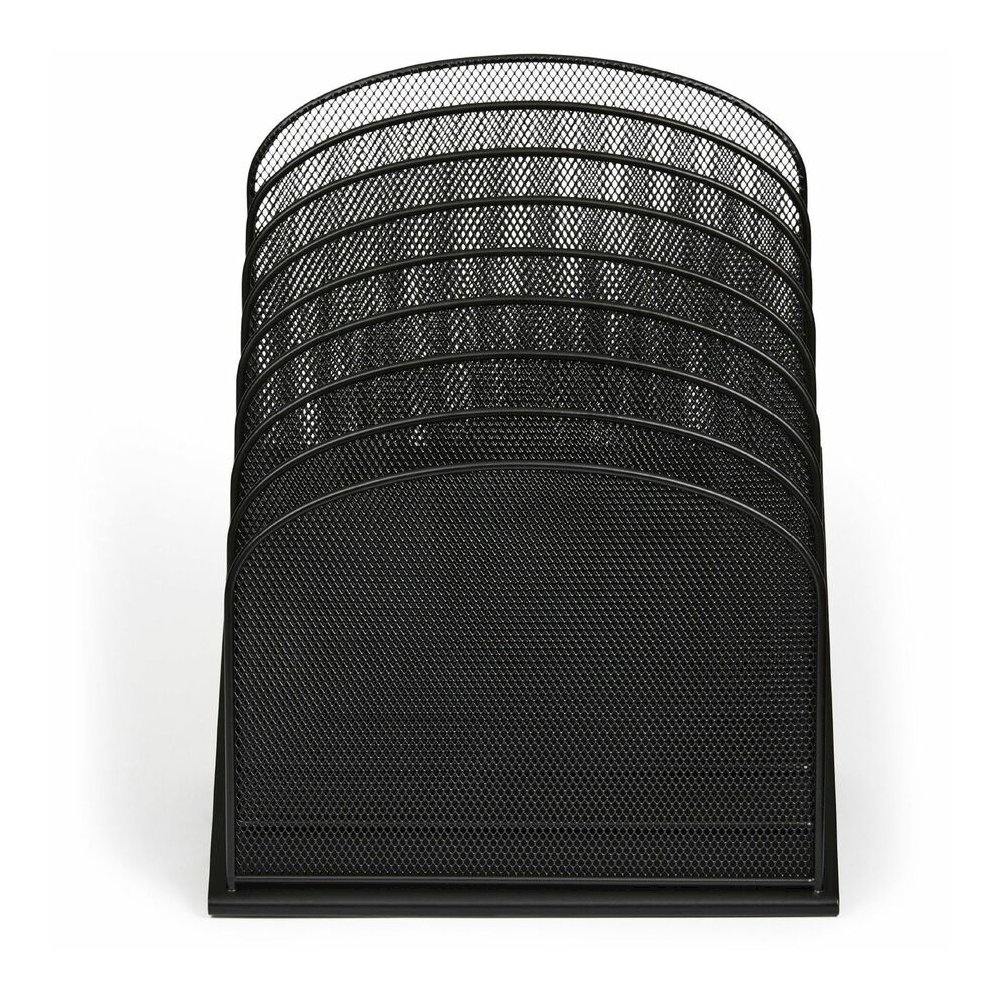 Safco Onyx Wire Mesh Desktop Organizer - 8 Compartment(s) - Compartment Size : 1" - 14" Height x 11.75" Width x 10.75" Depth - Desktop - Powder Coated - Black - Steel - 1 Each. Picture 3