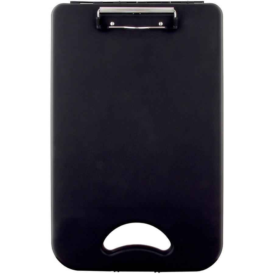 Saunders Deskmate II Portable Desktop - 0.50" Clip Capacity - Storage for Stationary - Bottom Opening - 10" x 16" - Polypropylene - Black - 1 Each. Picture 4