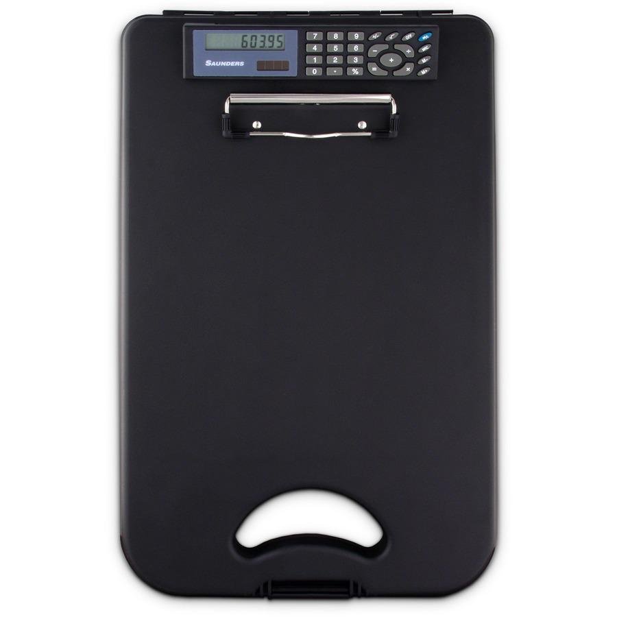 Saunders DeskMate II Portable Desktop with Calculator - Storage for Stationary - Bottom Opening - 10" x 16" - Polypropylene - Black - 1 Each. Picture 4