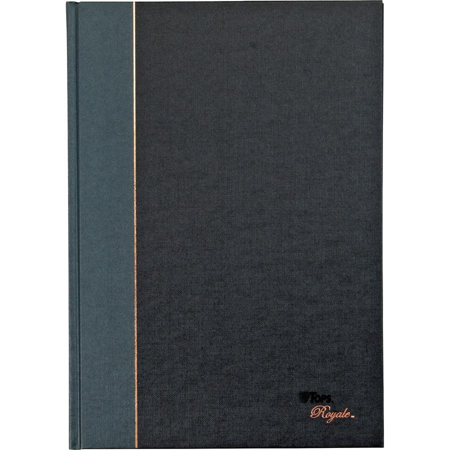 TOPS Royal Executive Business Notebooks - 96 Sheets - Spiral - 20 lb Basis Weight - 8 1/4" x 11 3/4" - White Paper - Gray Binding - Black, Gray Cover - Hard Cover, Ribbon Marker, Heavyweight, Index Sh. Picture 2