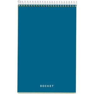 TOPS Docket Steno Book - 100 Sheets - Coilock - 6" x 9" - Canary Paper - Forest GreenChipboard Cover - Perforated, Hard Cover, Rigid - 1 Each. Picture 2