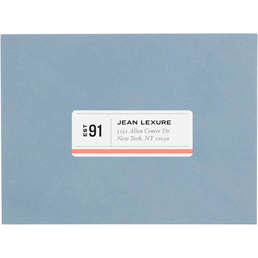 Avery&reg; Easy Peel&reg; Address Labels with Sure Feed™ Technology - 1" Width x 2 5/8" Length - Permanent Adhesive - Rectangle - Laser - Matte - White - Paper - 30 / Sheet - 100 Total Sheets - . Picture 10