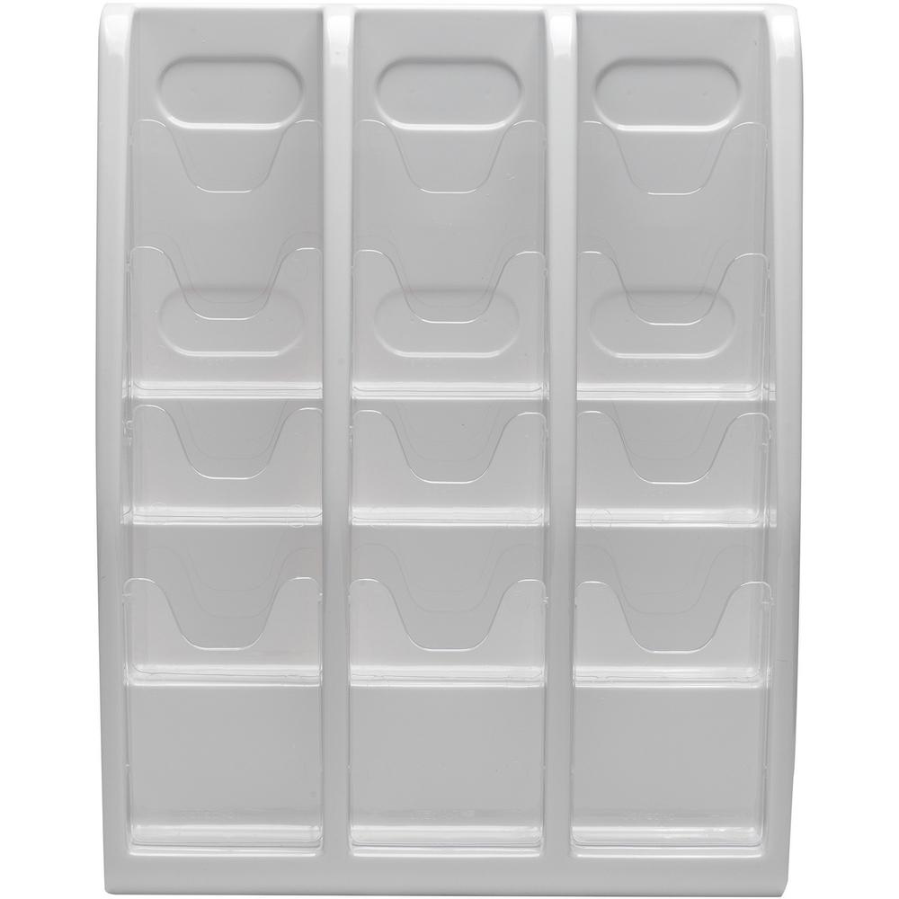 Deflecto Multi-Compartment Literature Display - 12 Pocket(s) - 19.8" Height x 15.8" Width x 5" DepthDesktop - Durable, Lightweight - Gray - Plastic - 1 Each. Picture 6