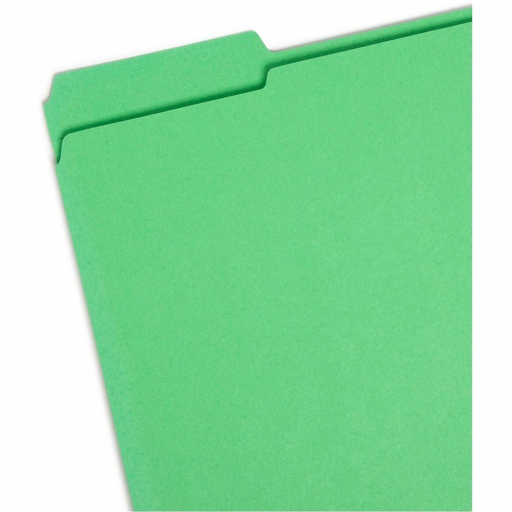 Smead Colored 1/3 Tab Cut Letter Recycled Top Tab File Folder - 8 1/2" x 11" - 3/4" Expansion - Top Tab Location - Assorted Tab Position - 11 pt. - 2 Plys - Blue, Green, Red, Yellow - Reinforced Tab -. Picture 5