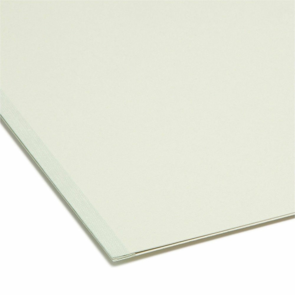 Smead 1/3 Tab Cut Letter Recycled Top Tab File Folder - 8 1/2" x 11" - 1" Expansion - Top Tab Location - Assorted Tab Position - 25 pt. - Pressboard - Gray, Green - Heavy Duty, Wear Resistant, Tear Re. Picture 3