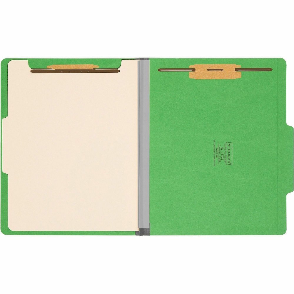 Smead Colored 2/5 Tab Cut Letter Recycled Classification Folder - 8 1/2" x 11" - 2" Expansion - 2 x 2B Fastener - 2" for Folder - Top Tab Location - Right of Center Tab Position - 1 Divider - 14 pt. -. Picture 5