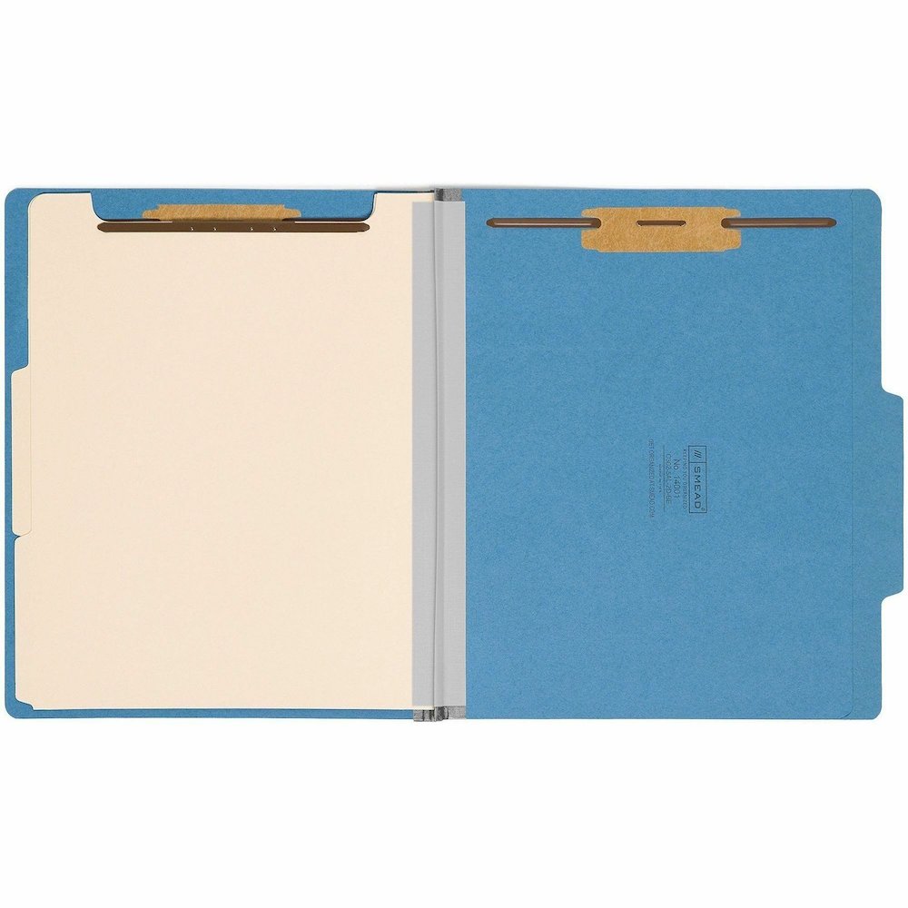 Smead Colored 2/5 Tab Cut Letter Recycled Classification Folder - 8 1/2" x 11" - 2" Expansion - 2 x 2B Fastener - 2" for Folder - Top Tab Location - Right of Center Tab Position - 2 Divider - 14 pt. -. Picture 5