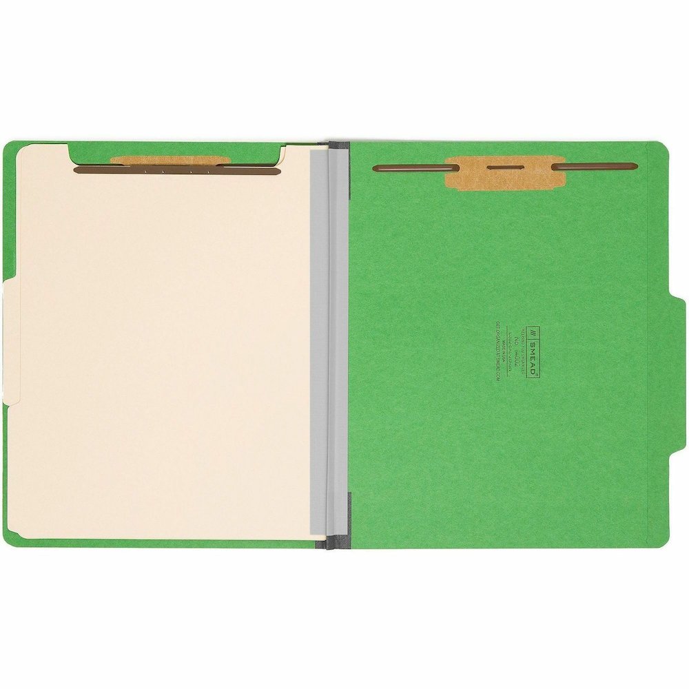 Smead Colored 2/5 Tab Cut Letter Recycled Classification Folder - 8 1/2" x 11" - 2" Expansion - 2 x 2B Fastener - 2" for Folder - Top Tab Location - Right of Center Tab Position - 2 Divider - 14 pt. -. Picture 5
