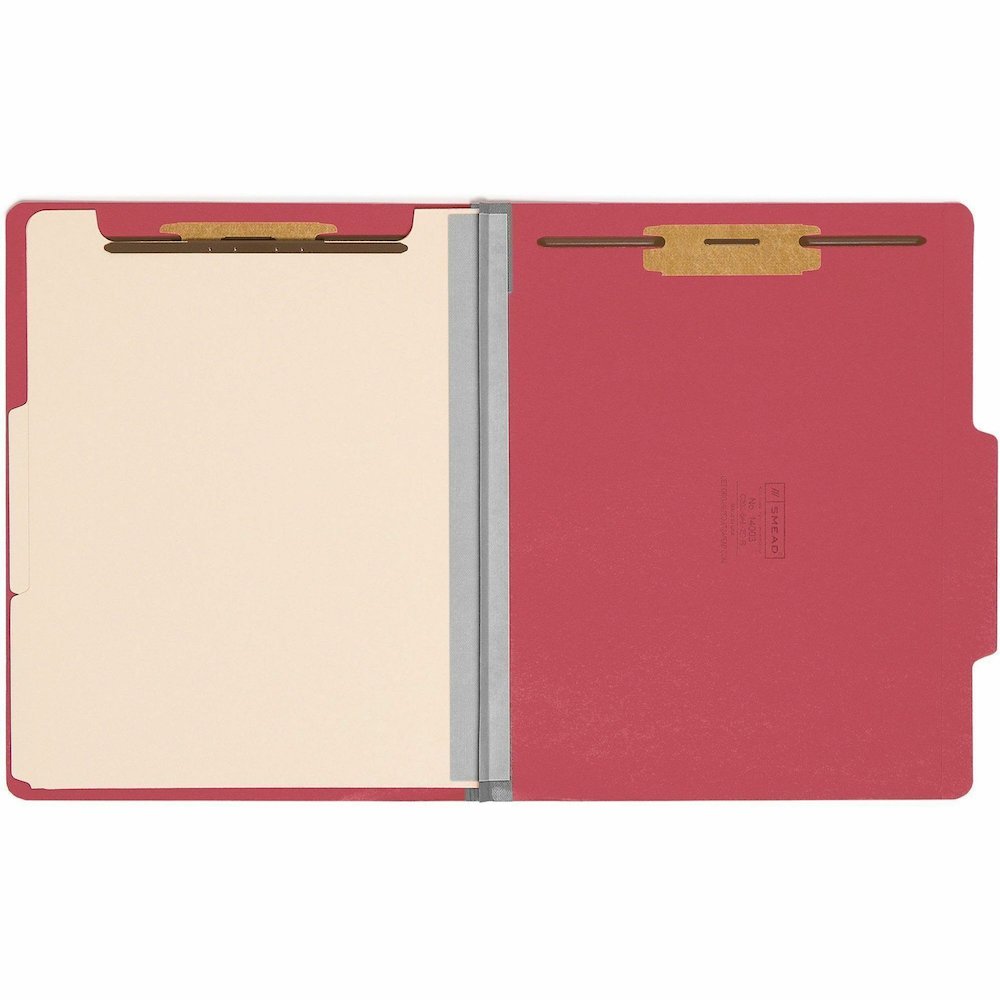 Smead Colored 2/5 Tab Cut Letter Recycled Classification Folder - 8 1/2" x 11" - 2" Expansion - 2 x 2B Fastener - 2" for Folder - Top Tab Location - Right of Center Tab Position - 2 Divider - 14 pt. -. Picture 5