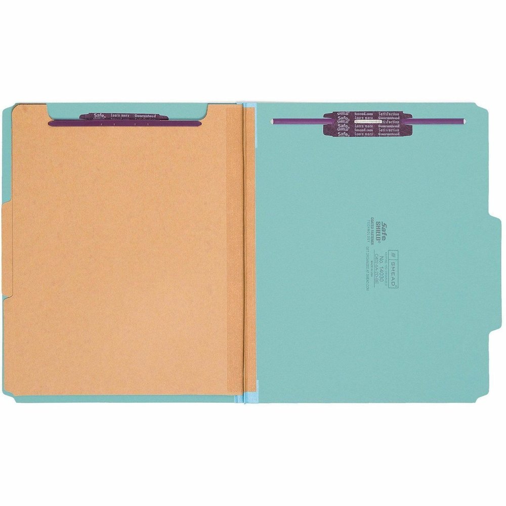 Smead SafeSHIELD 2/5 Tab Cut Letter Recycled Classification Folder - 8 1/2" x 11" - 2" Expansion - 2 x 2S Fastener - 2" for Folder - Top Tab Location - Right of Center Tab Position - 2 Divider - 25 pt. Picture 6