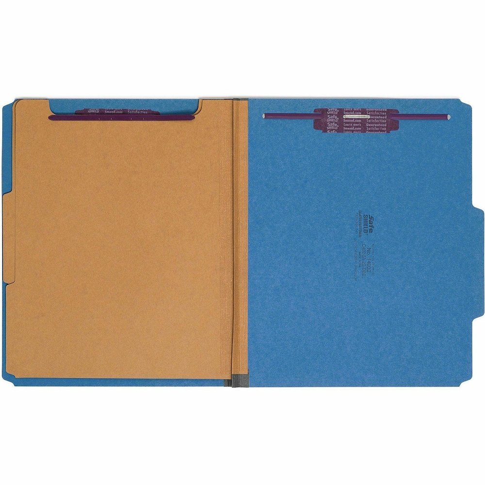 Smead SafeSHIELD 2/5 Tab Cut Letter Recycled Classification Folder - 8 1/2" x 11" - 2" Expansion - 2 x 2S Fastener - 2" for Folder - Top Tab Location - Right of Center Tab Position - 2 Divider - 25 pt. Picture 6