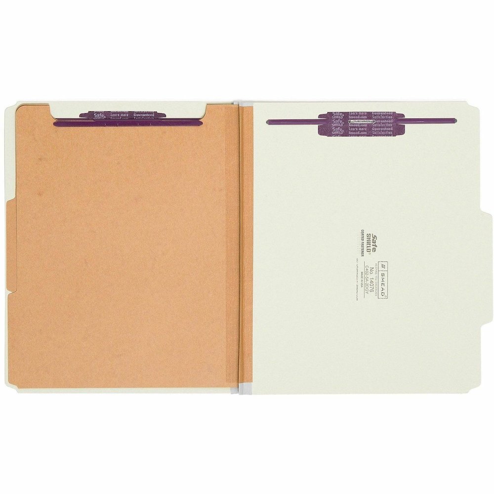 Smead SafeSHIELD 2/5 Tab Cut Letter Recycled Classification Folder - 8 1/2" x 11" - 2" Expansion - 2 x 2S Fastener - 2" for Folder - Top Tab Location - Right of Center Tab Position - 2 Divider - 25 pt. Picture 5
