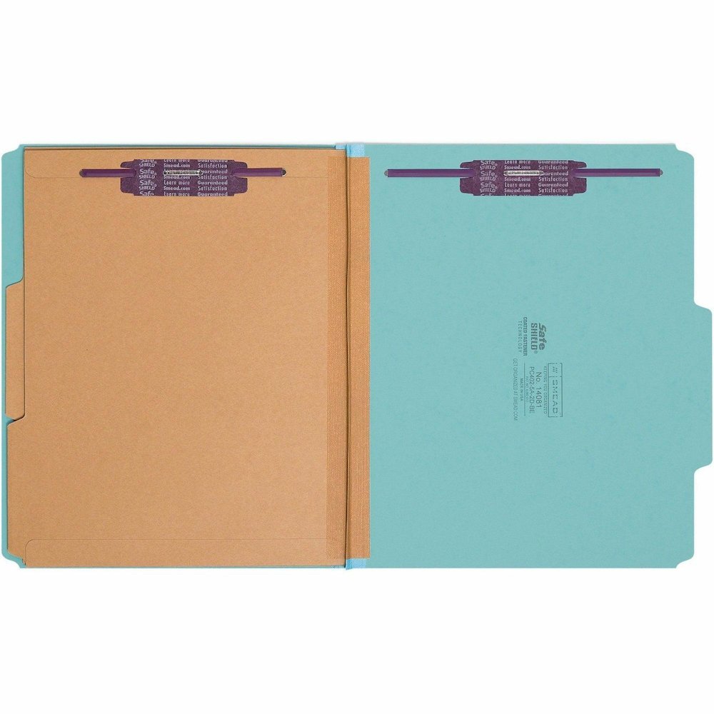 Smead SafeSHIELD 2/5 Tab Cut Letter Recycled Classification Folder - 8 1/2" x 11" - 2" Expansion - 2 x 2S Fastener - 2" for Folder - 2 Pocket - Top Tab Location - Right of Center Tab Position - 2 Divi. Picture 6