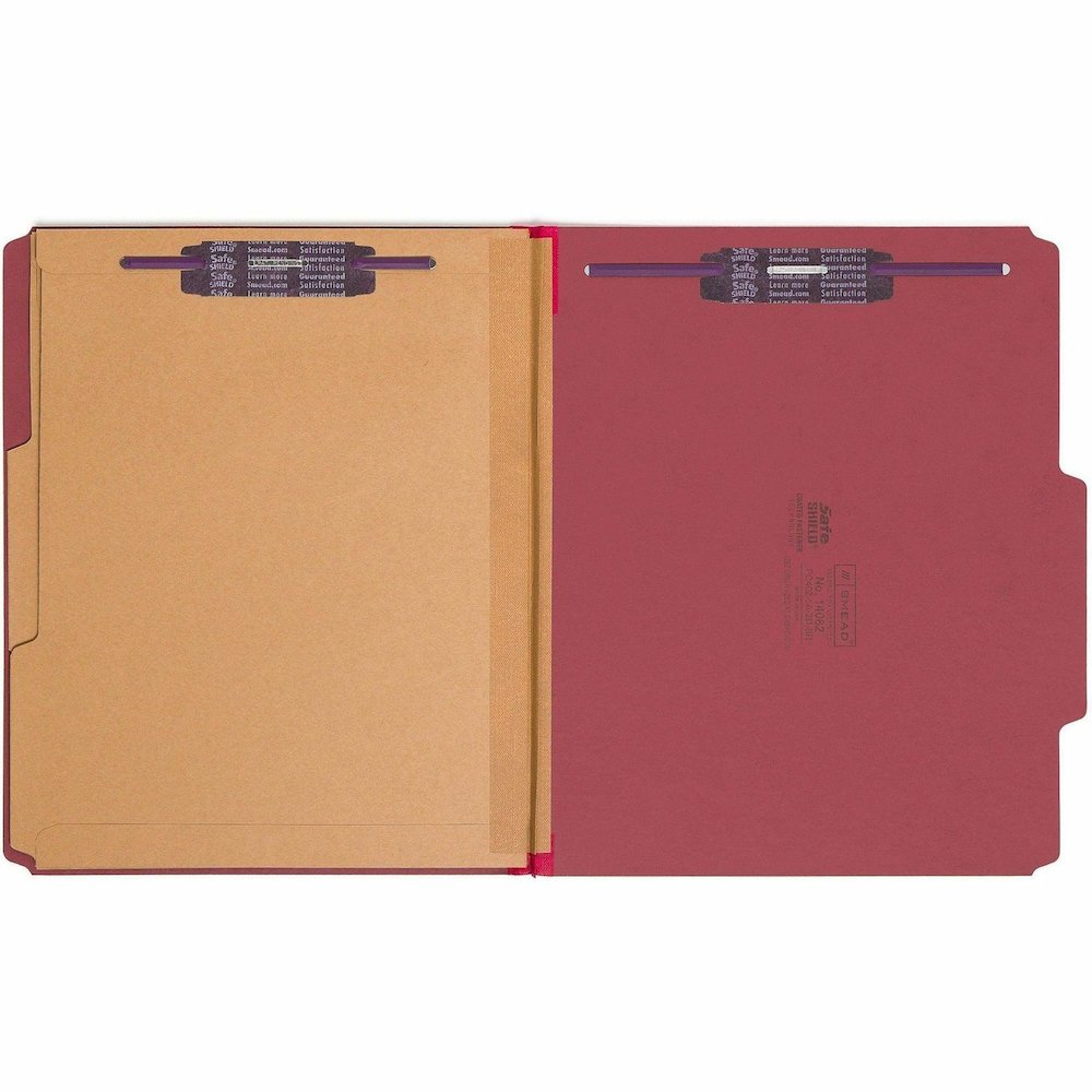 Smead SafeSHIELD 2/5 Tab Cut Letter Recycled Classification Folder - 8 1/2" x 11" - 2" Expansion - 2 x 2S Fastener - 2" for Folder - 2 Pocket - Top Tab Location - Right of Center Tab Position - 2 Divi. Picture 6